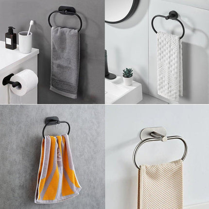 Stainless Steel Oval Hand Towel Ring Rack Rail Holder Wall Mounted Bathroom Tool
