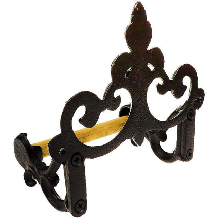Vintage Iron Toilet Paper Towel Roll Holder Bathroom Wall Mount Rack Black New