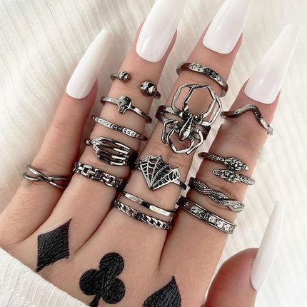 Vintage Boho Knuckle Ring Set 11-15PCS Punk Midi Finger Rings Jewelry Gift - Aimall