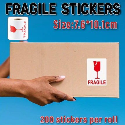 Fragile Sticker Handle with Care Logistics Warning Label for Goods Packaging Use
