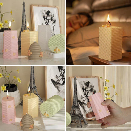 4PCS Handmade Silicone Candle Mold 3D Bee Honeycomb Art Wax Mold Cake Resin Mold