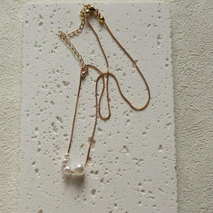 Simple Pearl Necklace with Four Small Elegant Pearls Classic Jewelry Gift