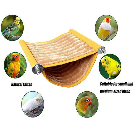 S Size Bird Nest Bed Hanging Hammock Snuggle Hut Parrot House Toy Bird Cage Perch - Aimall