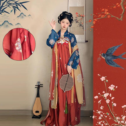 Hanfu Women Chinese Style Ancient Costume Spring Waist Skirt Festival Clothing - Aimall