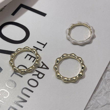 Painted Oil Round Irregular Simple Three-piece Ring