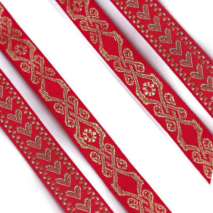 1.5CM*45M Geometric Woven Ribbon Trim in 4 Styles - Aimall