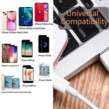 3/6X Fast USB Cable Charger cord For iPhone 7 8 X 11 12 13 14 Pro iPad Charging Aimall