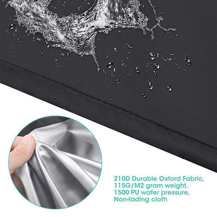210D Outdoor Round Fire Pit Cover Garden BBQ Grill Bucket Pritector Waterproof - Aimall