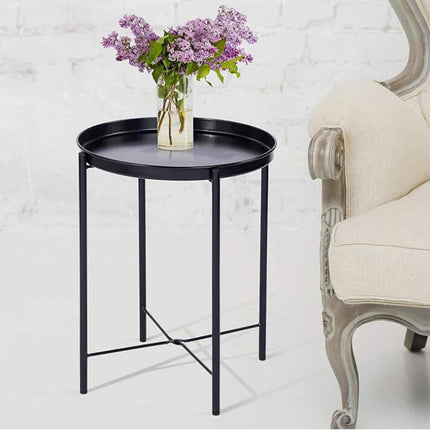 Small Coffee Table Simple Tray Mini Round Table Compact Side Table Living Room