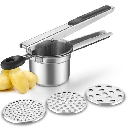 Stainless Steel Manual Potato Masher Fruit Juicer Grinder for Kitchen Use