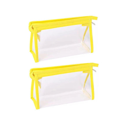 2PCS Transparent Zipper Pencil Case Cosmetic Pouch Pen Storage Bag for Girls