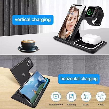 3 in 1 15W Wireless Charger Dock Qi Fast Charging For iPhone Apple Watch - Aimall