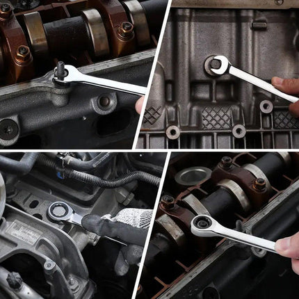 Adjustable Head Ratchet Wrench Dual Purpose Labor Saving Quick Spanner Tool