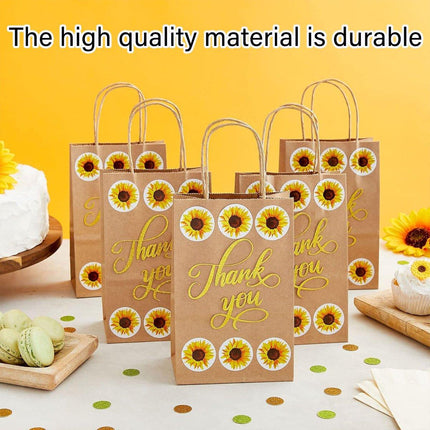2 Rolls Sunflower Stickers Handmade Flower Decoration Labels for Craft Projects