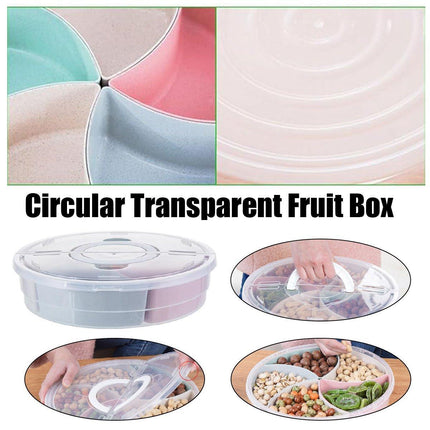 Transparent Round Fruit Plate Living Room House Plastic Serving Tray Organizer