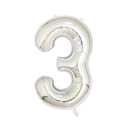 Foil Number Balloon 40" Rose Gold Silver Rainbow Birthday Party Wedding Silver - Aimall