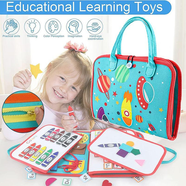 Educational Sensory Kids Busy Board Intelligence Montessori Toy Learning Toys - Aimall