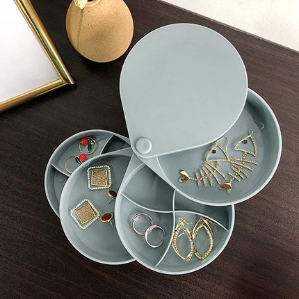 Rotating Jewelry Storage Box Cute 4 Layer Large Capacity Display Stand Organizer