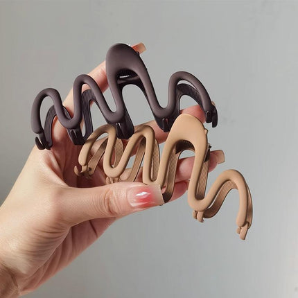 Wave Shark Clip Hair Clip Matte Shark Clip Ponytail Hairpin Crab Simple DIY - Aimall