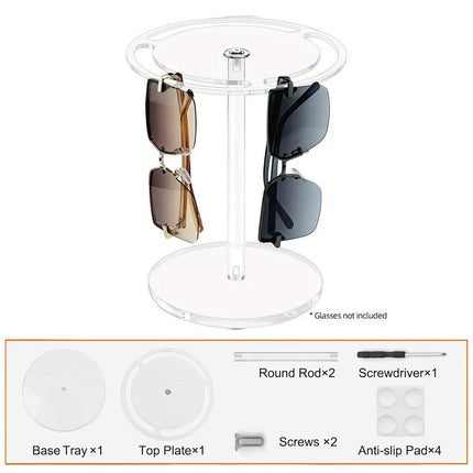 360 Degree Rotating Eyeglasses Display Stand Desktop Holder Organizer Glasses Storage