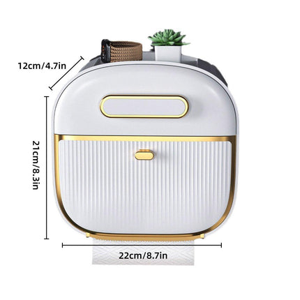 Wall Mounted Multifunctional Tissue Box Toilet Paper Storage Box Non-perforated