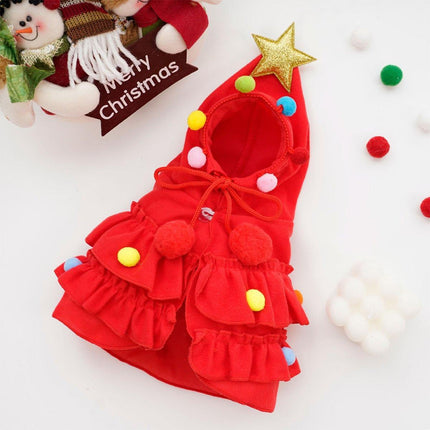 Christmas Pet Cape Shawl Winter Holiday Dog Cat Costume Cloak Apparel Outfit