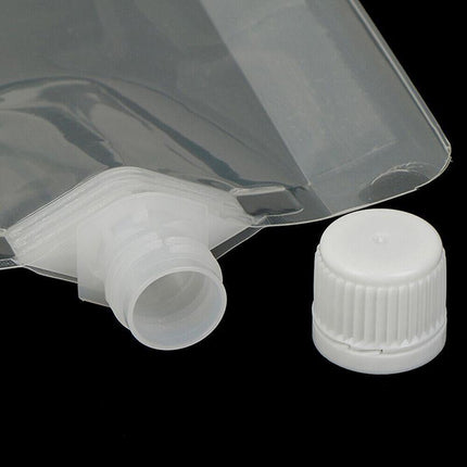 20PCS 250ML Clear Plastic Spout Flask Bladder Bags Alcohol Pouch Leak Proof Cap - Aimall
