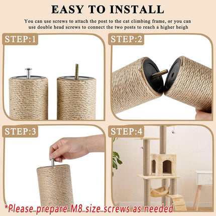 2pcs Sisal Cat Scratching Post Climbing Frame Replacement Pole for Cats Activity