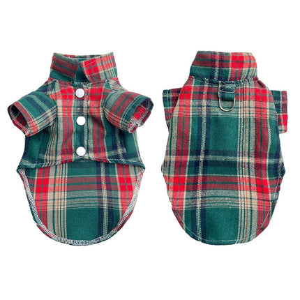Soft Puppy Plaid Shirt Dog Clothes Jumpsuit Cat Pet Check Coat Summer T-shirt