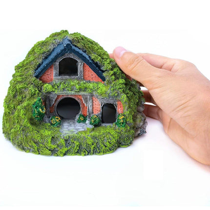 Resin Grass House Aquarium Ornament Natural Fish Tank Decoration Hideaway