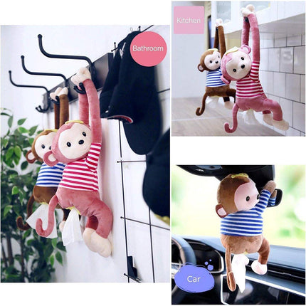 Car Cute Monkey Hanging Tissue Box Car Tissue Box Car Animal Tissue Draw Tissue