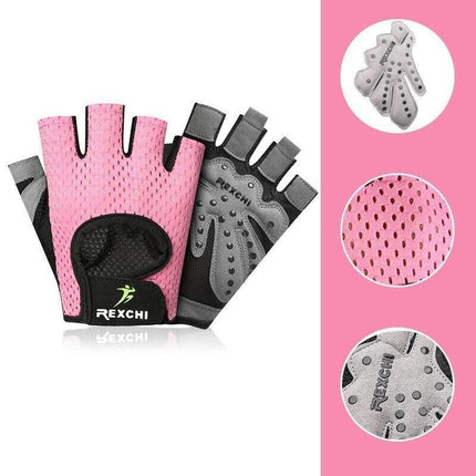 M Size Women Fitness Gym Training Gloves Half Finger Gel Weight Lifting Workout Gloves - Aimall