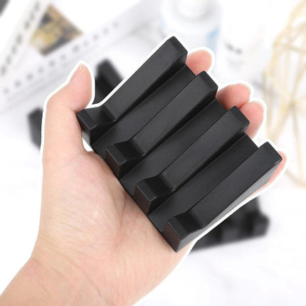 2PCS Silicone Soap Dish Holder Set Non-Slip Draining Soap Box Washable Pad Tray