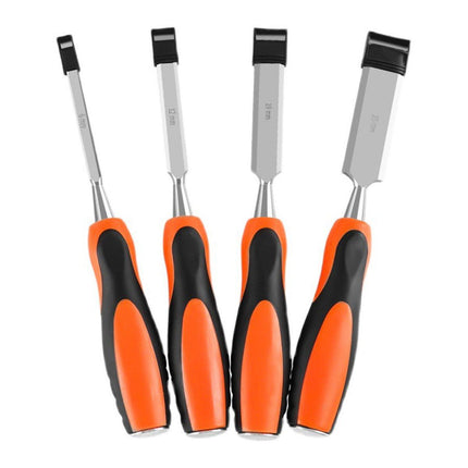 4PCS Woodworking Chisel Set Manual Carving Tools for Wood Craft DIY Projects