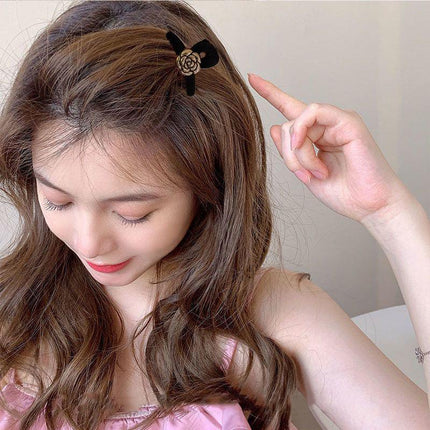 Mini Hair Claw Faux Pearl Hair Clip Hairpins For Women Girls Black Small Grab