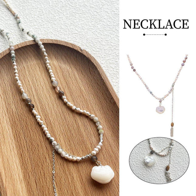 Disc Shell Ruyi Lock Pearl Necklace Fashion Jewelry for Women Elegant Gift
