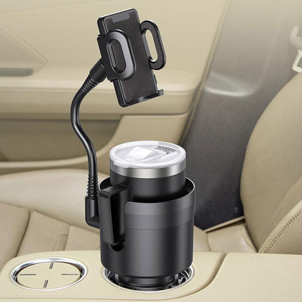 2 in 1 Car Phone Holder and Cup Holder Drink Organiser Water Bottle Holder