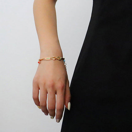Chinese Vintage Colourful Flower Bracelet Simple Hand Jewelry for Women
