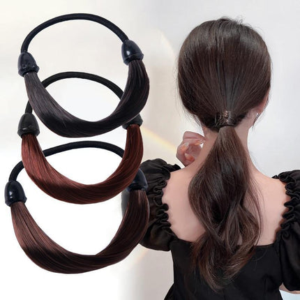 Fashion Straight Hair Band Elastic Hair Rope Wig Ponytail Holder Scrunchie