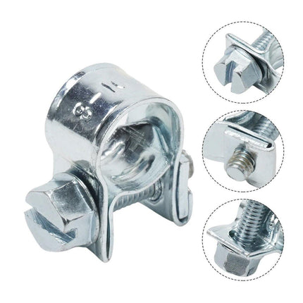 10pcs Galvanized Iron Fuel Hose Clamps For Automobile Air Pipe Secure Grip