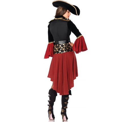 Halloween Costume Masquerade Red Pirate Cos Captain Jack Adult Female Pirates Of The Caribbean Show Clothes