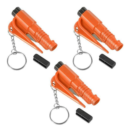 3PCS Car Window Glass Breaker Emergency Escape Safety Seat Belt Cutter Key Ring - Aimall
