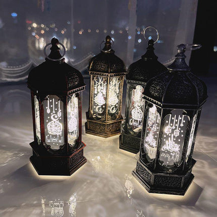 Ramadan Lantern EID Mubarak LED Wind Light Islam Muslim Hanging Night Lamp Decor - Aimall