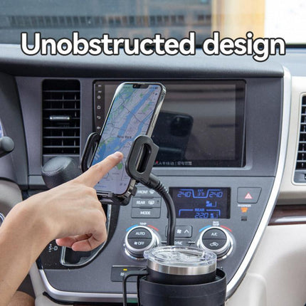 2 in 1 Car Phone Holder and Cup Holder Drink Organiser Water Bottle Holder