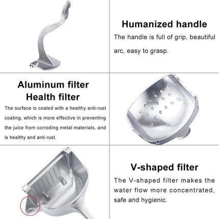 Aluminium Alloy Manual Juicer Fruit Squeezer for Lemon Orange Household Use