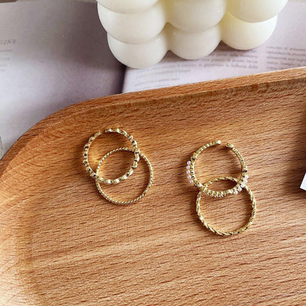 4pcs Simple Design Sense Rings Elegant and Modern Jewelry Set for Advanced Style