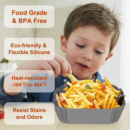 Air Fryer Silicone Pot Basket Liner Non Stick Reusable Baking Tray Accessories
