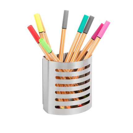 Creative Stainless Steel Student Pen Holder Multifunctional Stationery Organizer