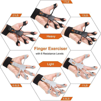 Finger Exerciser Strength Gripper Forearm Trainer Hand Grip Strengthener Therapy - Aimall