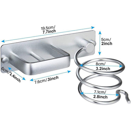 Wall Mounted Hair Dryer Holder Bathroom Storage Rack Curling Iron Organizer